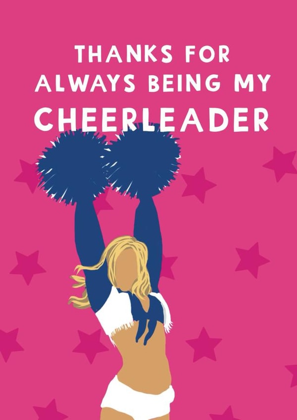 Cute Thank You Card - DDC Dallas Cowboys Cheerleaders - Thanks For Being My Cheerleader created by Giddy Kipper