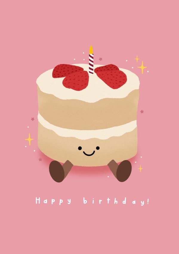 Cute Birthday Card - Jelly Cat - Cake created by katie illustrated