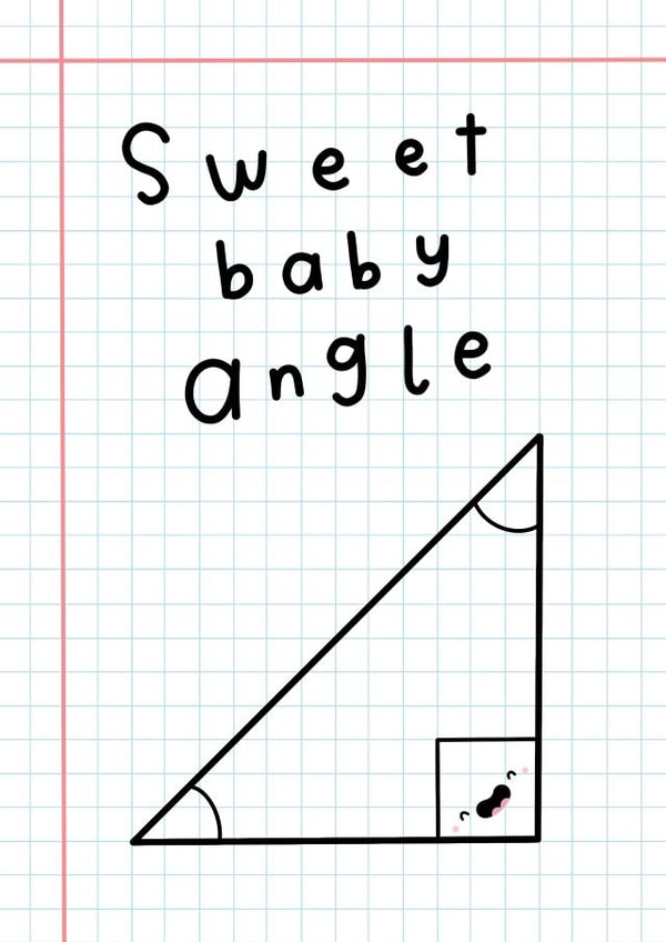 Funny Birthday Card - Acute Angle - Maths created by katie illustrated