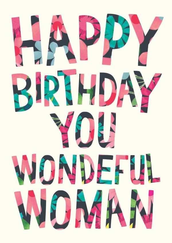 Classic Birthday Card - For Her - Wonderful Woman created by The Boy and the Bear