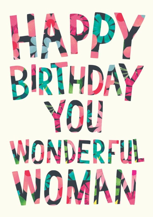Classic Birthday Card - For Her - Wonderful Woman created by The Boy and the Bear