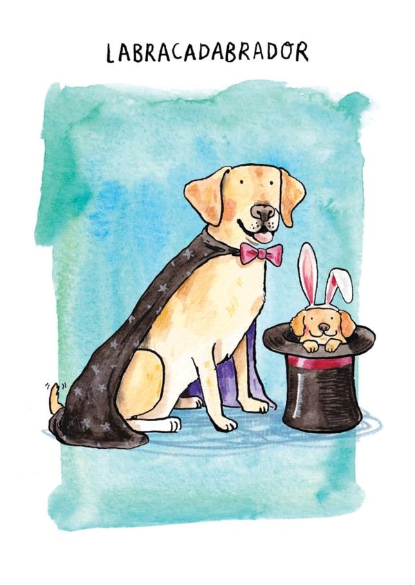 Cute Birthday Card - Labracadabrador - Cute Labrador Magic created by Jelly Armchair
