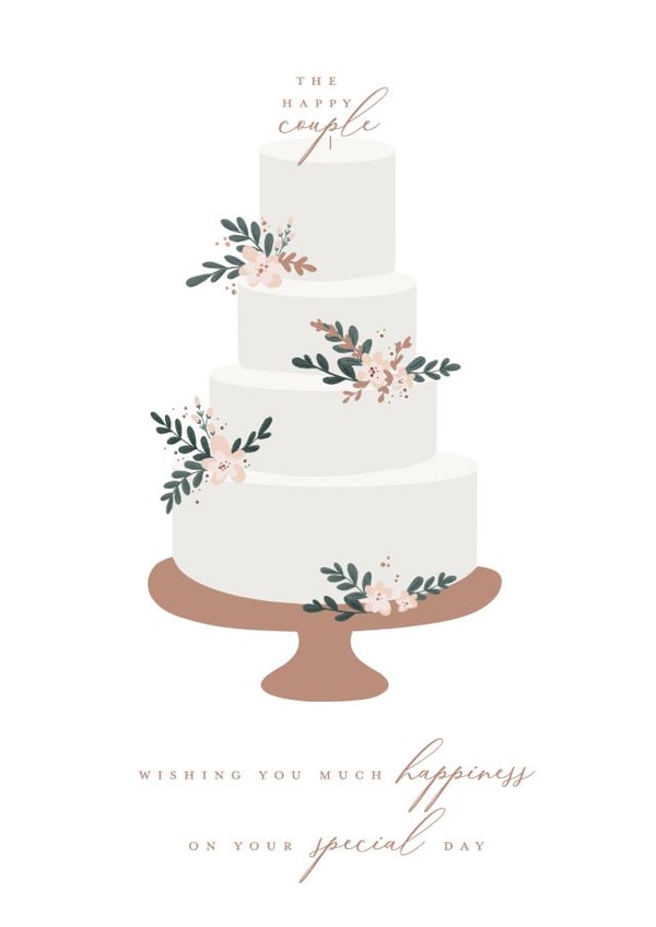 Cute wedding card for a happy couple - Stacked cake created by Hudson meet Rose