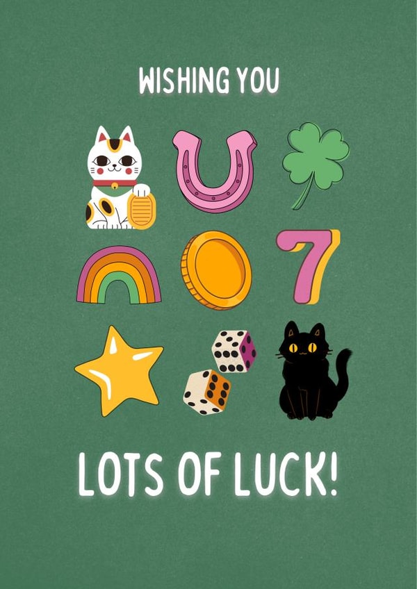Wishing You Lots of Luck - Lucky Charms - Cats created by Mouse and Jam