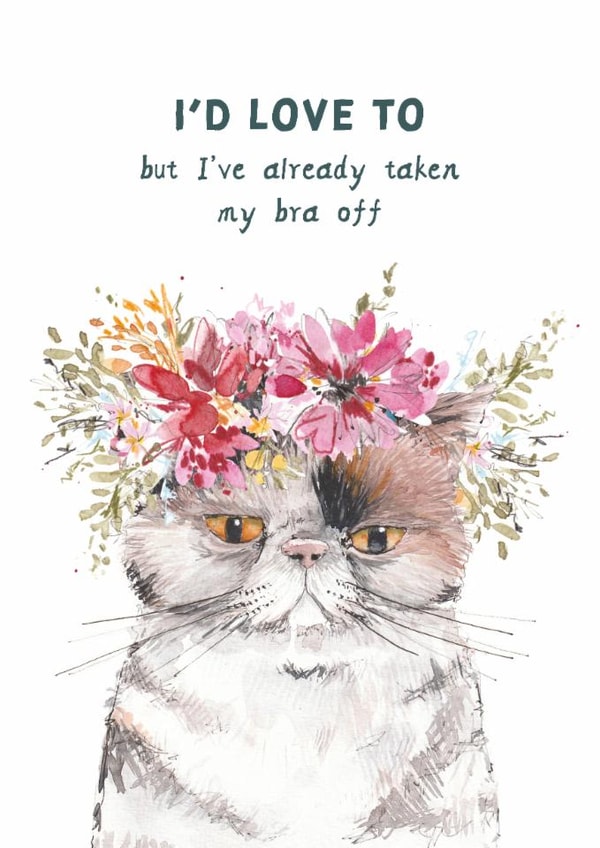 Funny Birthday Card - Tipp Top - Quirky Cat created by Rosie Made A Thing