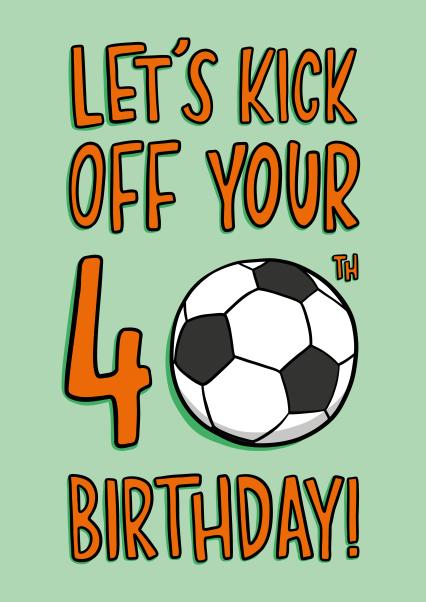 Football 40th birthday card card