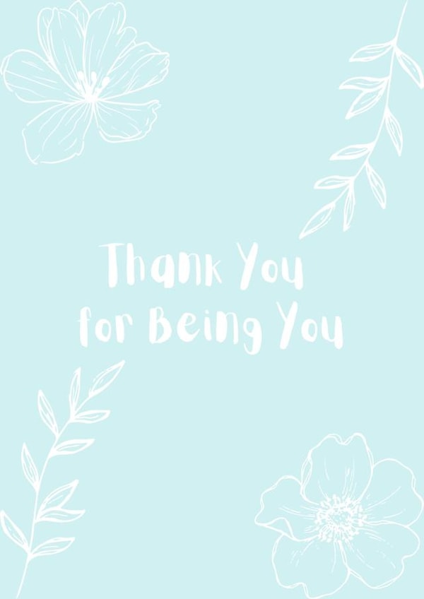 Thank You Card | Floral | Pretty | Delicate | Blue | Flowers | Botanical created by Creations by Hannah Eliza