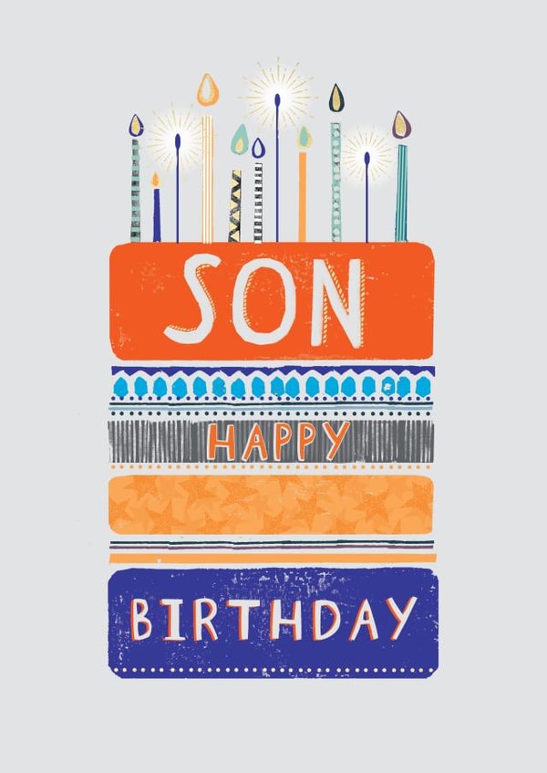 Classic Birthday Card - Son - Cake created by Orchard Design House