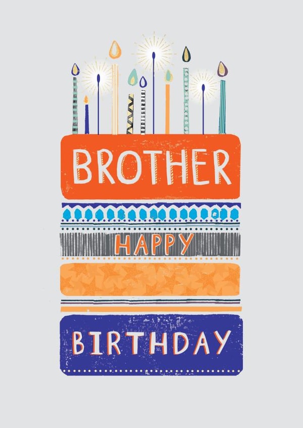 Classic Birthday Card - Brother - Cake created by Orchard Design House