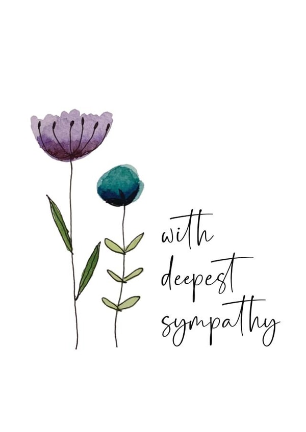 Pretty Sympathy Card - Watercolour Flowers created by Heather Trefusis Art
