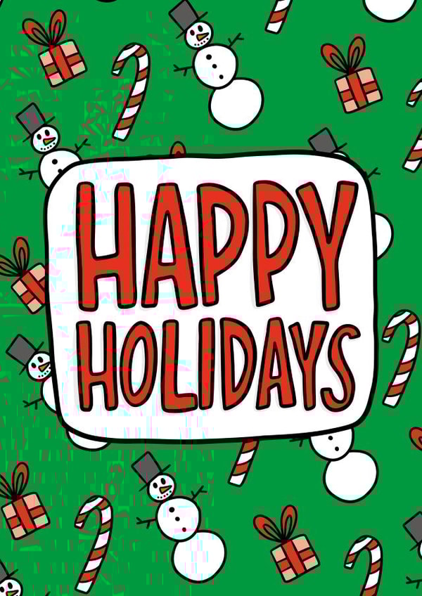 Cute Christmas Card - Happy Holidays - Snowman created by TeePee Creations
