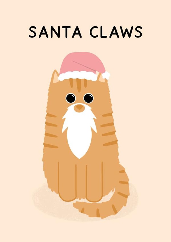 Cute Christmas Card - Cat - Santa Claws created by Jeff and the Squirrel