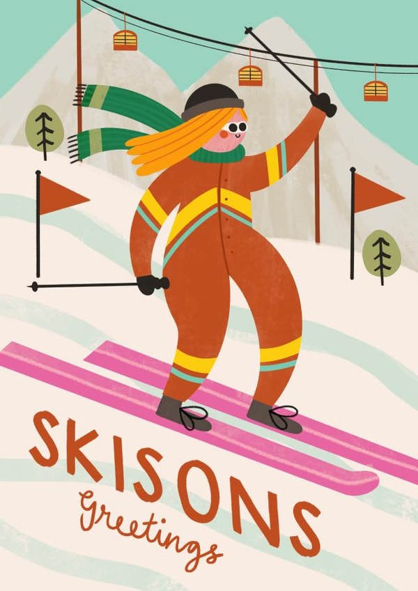 Cute Christmas Card - Skisons Greetings created by AbiGoLucky