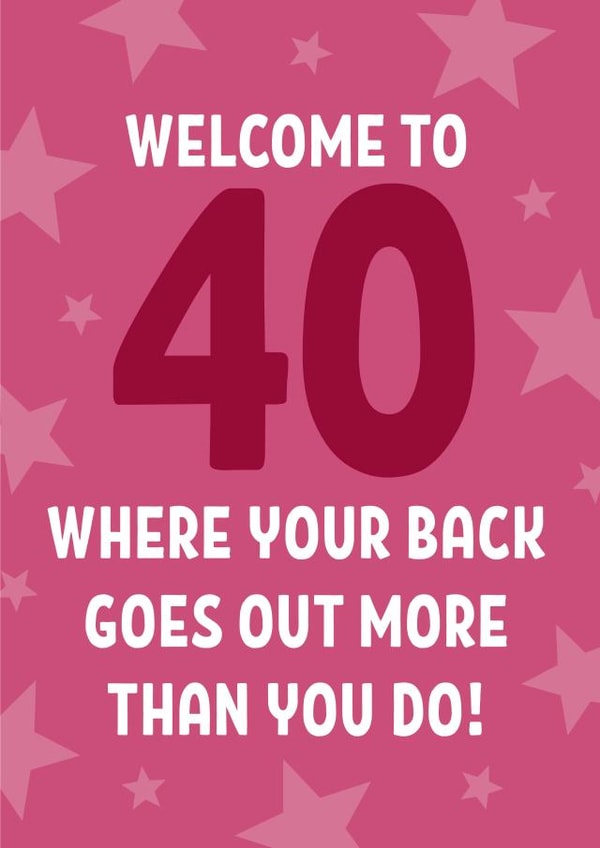 Funny 40th Birthday Card - Welcome To 40 created by Blush & Blossom 