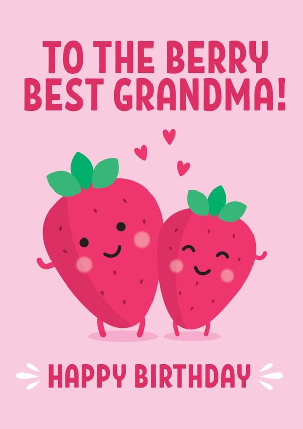 Cute Birthday Card - Grandma - Berry Best created by Blush & Blossom 