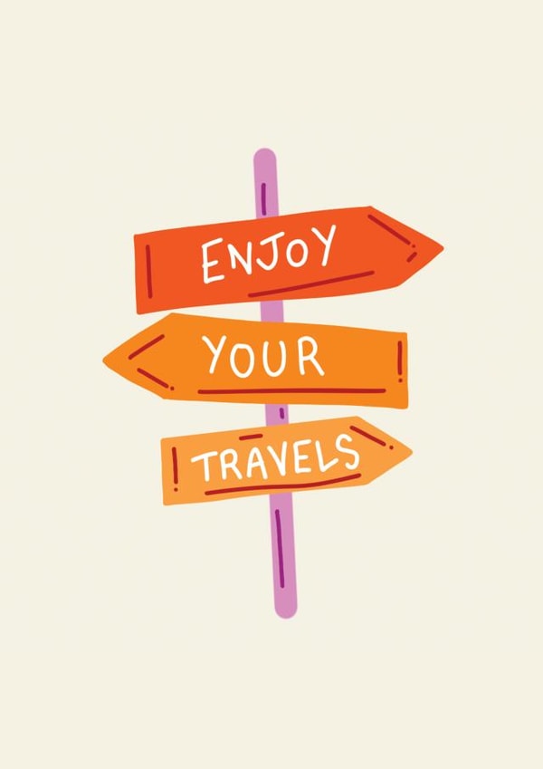 Classic Good Luck Card - Travelling - Enjoy Your Travels created by Jamie Lindsay