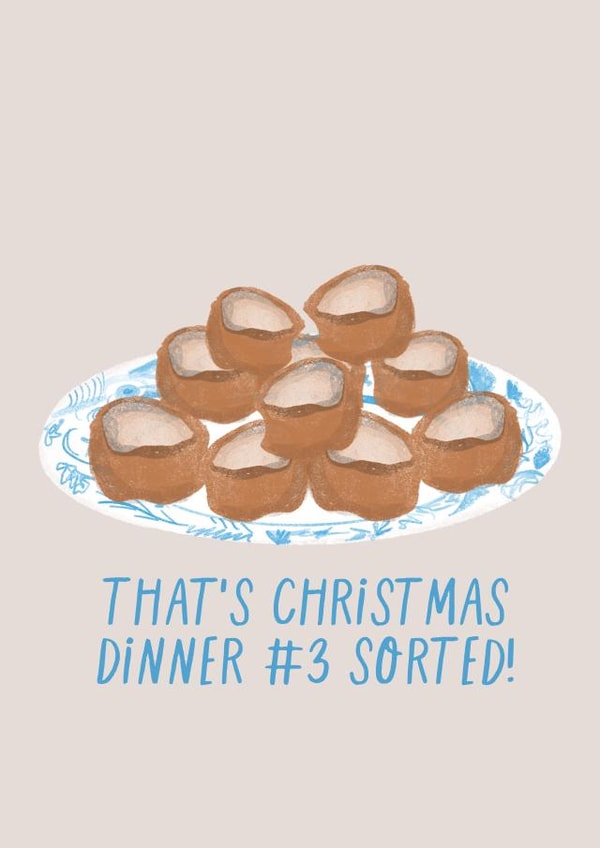 Funny Christmas Card - Yorkshire Pudding - Christmas Dinner created by KATIE S