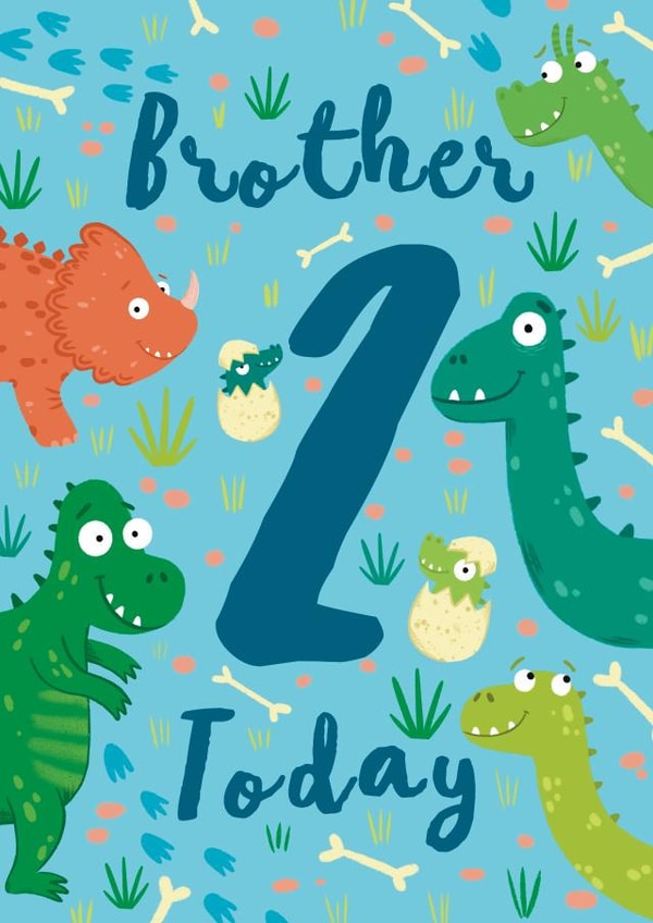 Cute 2nd Birthday Card - Brother - Dinosaur created by Hannah Jayne Lewin