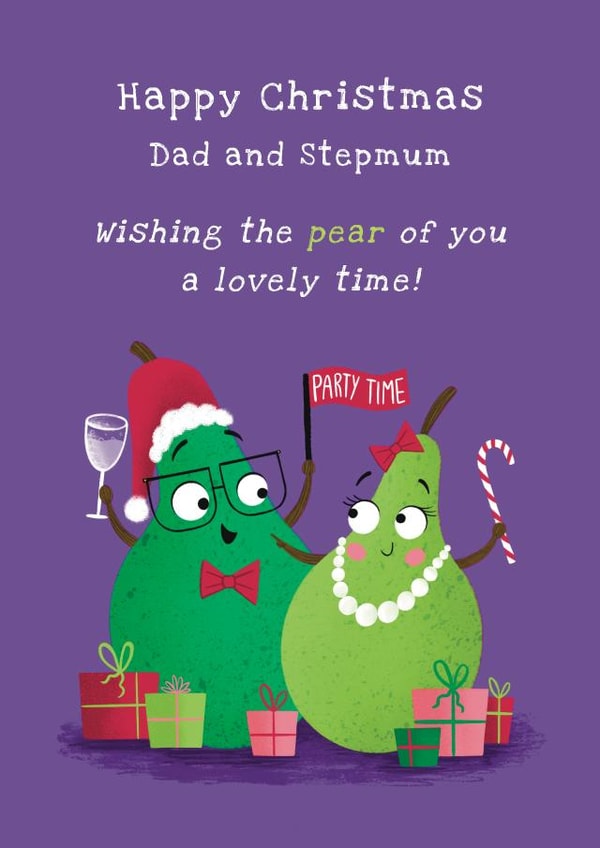 Cute Christmas Card - Pear Of You - Dad and Stepmum created by Hannah Jayne Lewin
