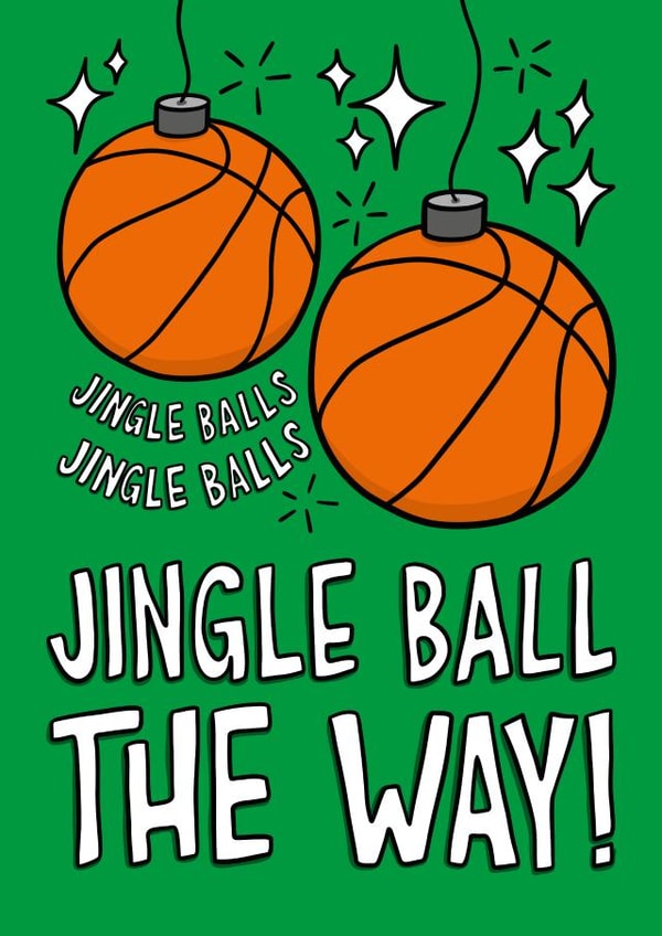 Fun Christmas Card - Basketball - Jingle Ball The Way! created by TeePee Creations