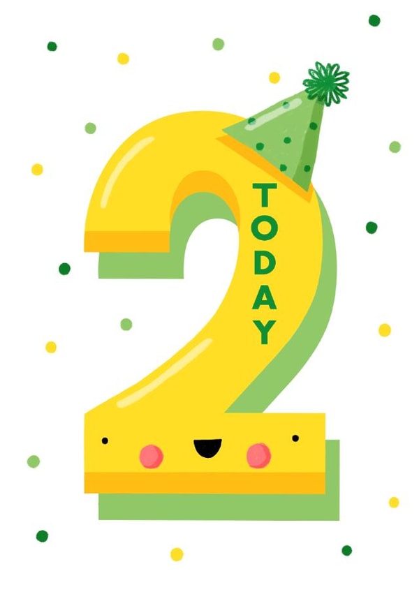 Cute 2nd Birthday Card - 2 Today created by Nicola Watson