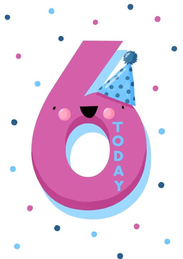 Cute 6th Birthday Card - 6 Today created by Nicola Watson