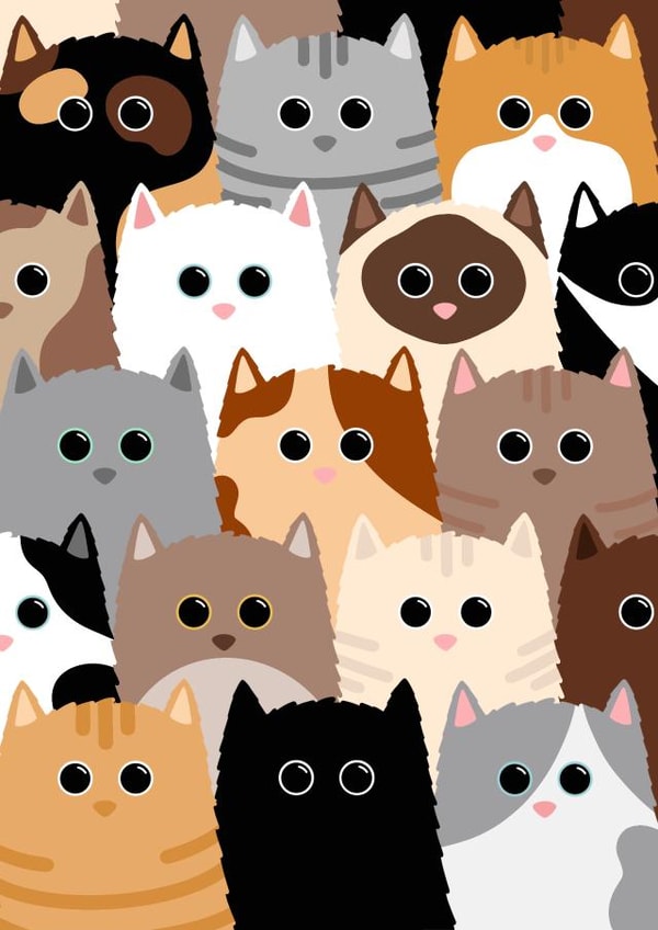 Cute Just Because Card - Cats created by Jeff and the Squirrel