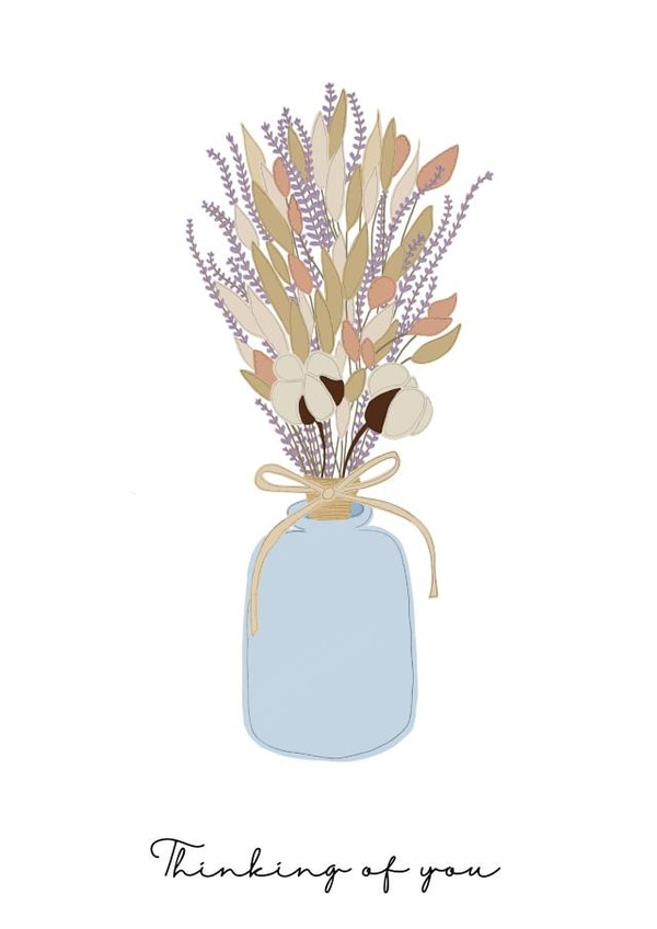 Thoughtful vase of flowers card - Thinking of you created by Victoria Grace Designs