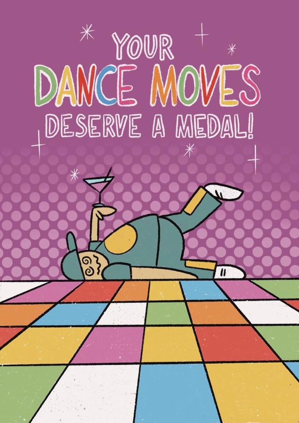 Funny Birthday Card - Olympics - Breakdancing created by Tommy Blue Illustration