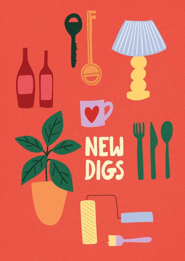 Modern New Home Card - New Digs created by Hey Bungalow Designs