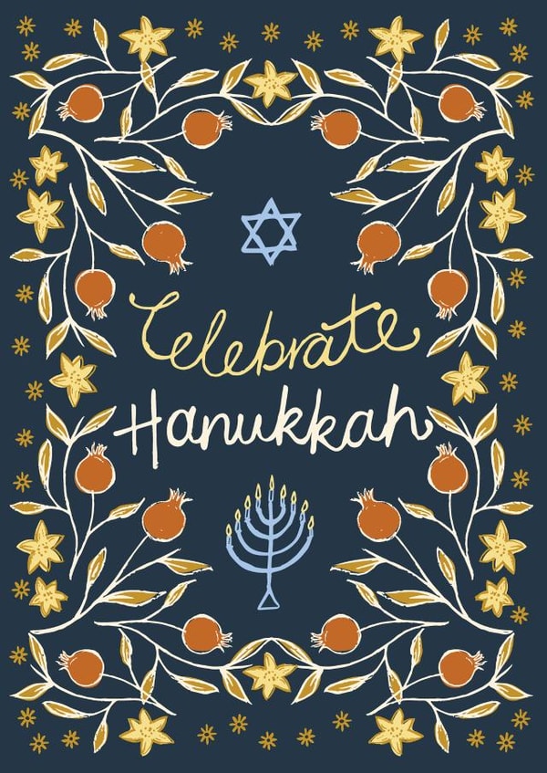 Classic Hanukkah Card - Celebrate Hanukkah created by @VickyYorkeDesigns