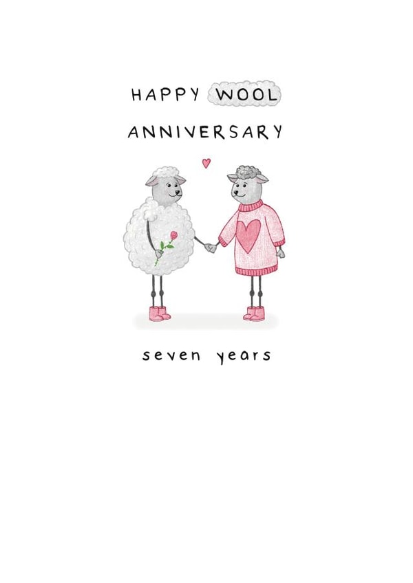 Cute 7th Wedding Anniversary Card - Wool created by Larry the Match