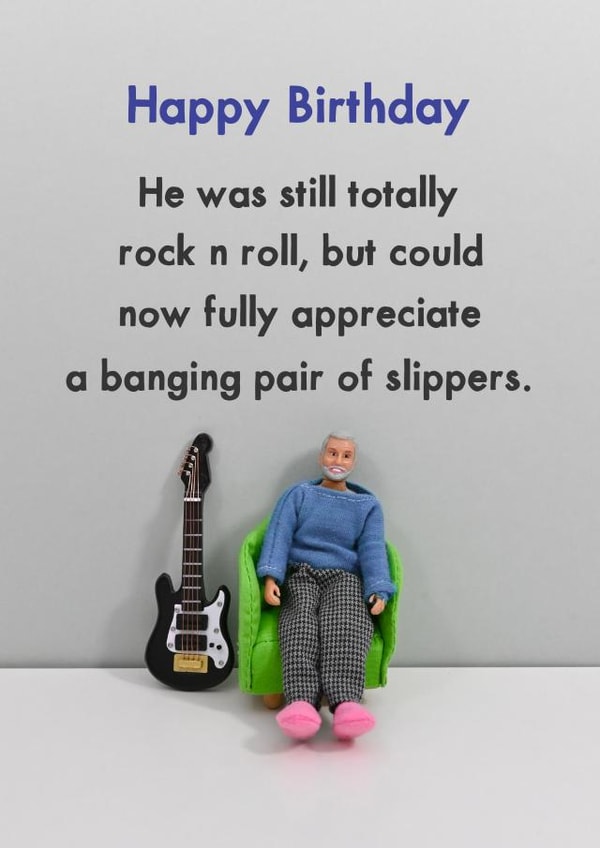 Funny Birthday Card - For Him - Banging Pair Of Slippers created by Bold & Bright Cards