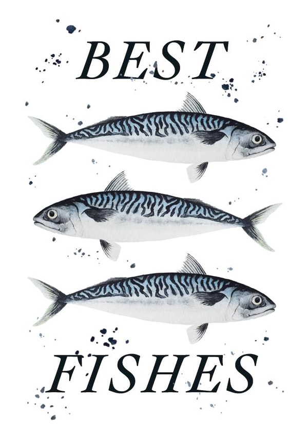 Arty Send A Smile Card - Best Fishes created by studio frewb