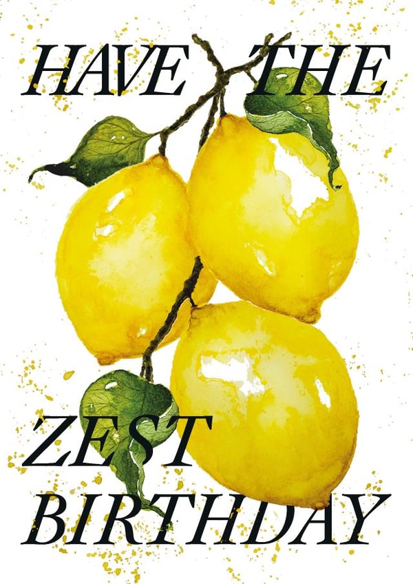 Arty Birthday Card - Have The Zest Birthday - Lemons created by studio frewb