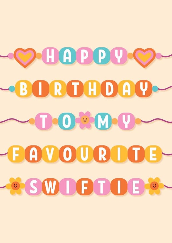 Cute Birthday Card - Favourite Swiftie - Taylor Swift created by Blush & Blossom