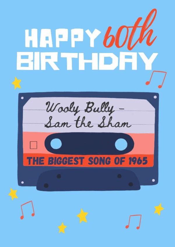 Classic 60th Birthday Card - Music - 1965 created by Sian Moore Illustration