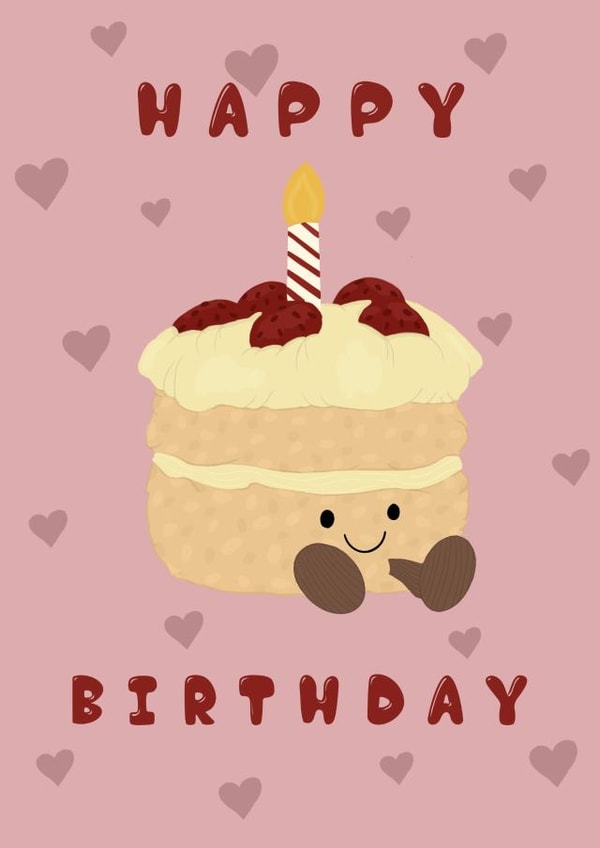 Cute Birthday Card - Jellycat - Cake created by Stephenie Emily