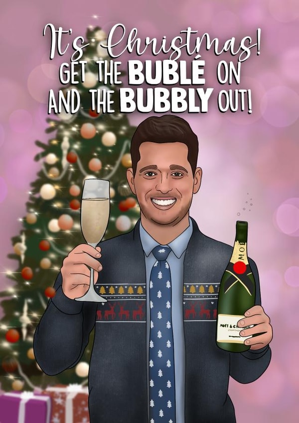 Funny Christmas Card - Michael Bublé - Bubbly created by I Draw Stuff 