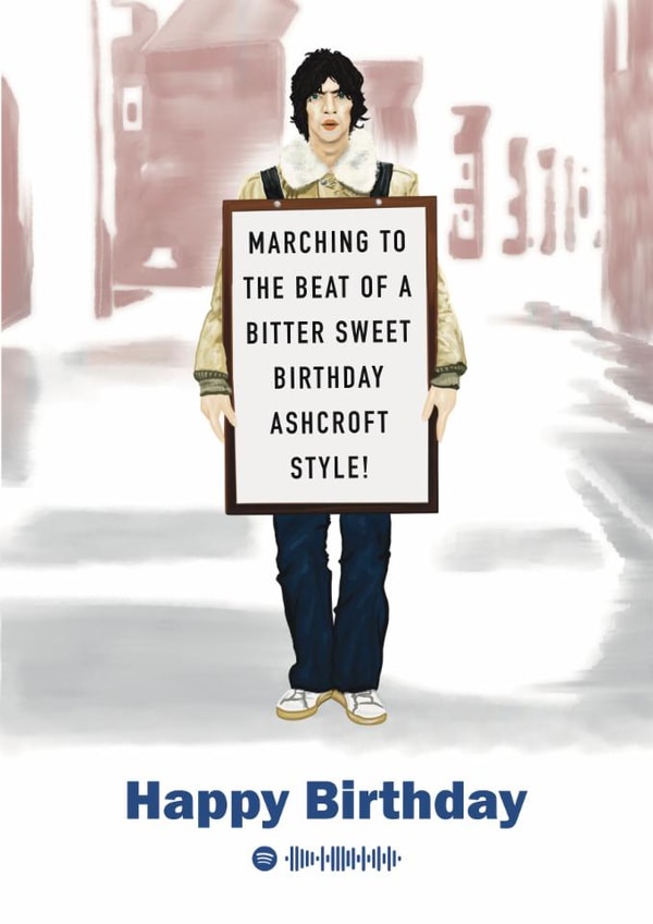 The Verve - Richard Ashcroft Birthday Card created by Choo Choo 