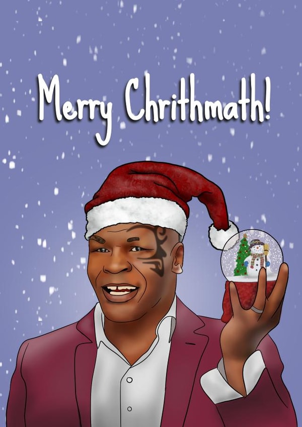 Funny Christmas Card - Mike Tyson - Merry Chrithmath! created by I Draw Stuff