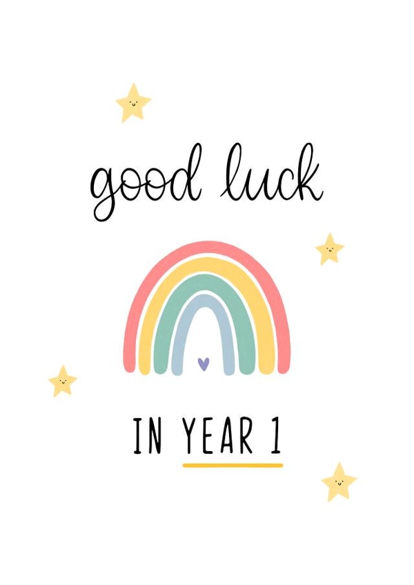 Cute Good Luck Card - Year 1 created by Kalm Lettering