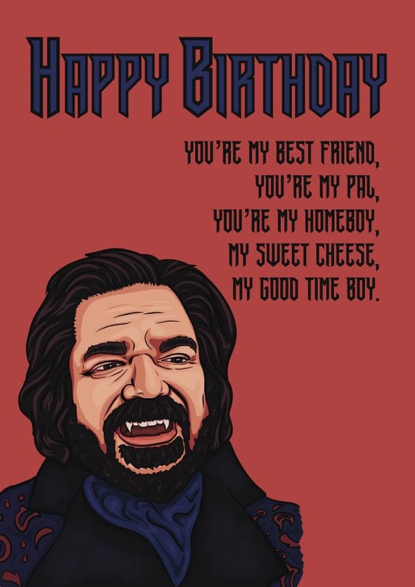 Funny Birthday Card - What We Do In The Shadows - Laszlo created by The Unironic Geek