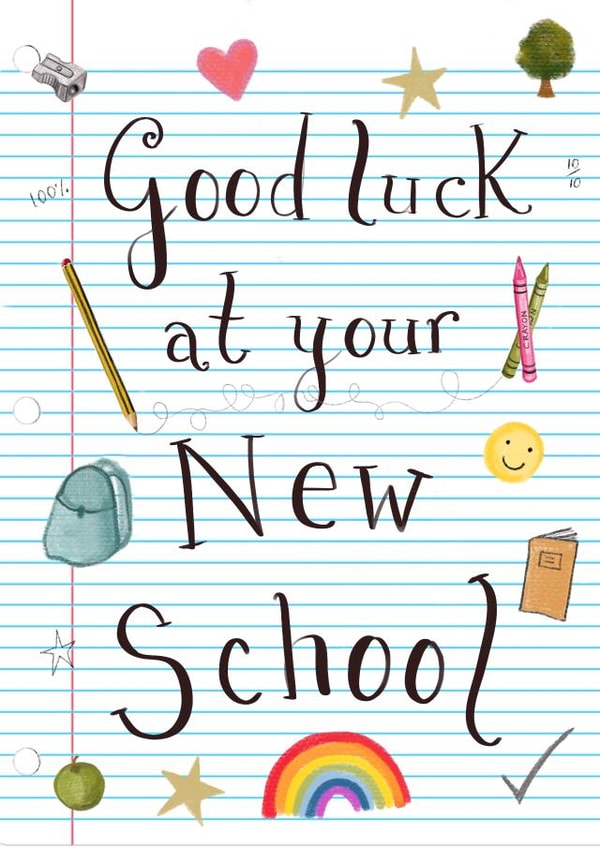 Cute Good Luck Card - New School created by Love Lucy Illustration