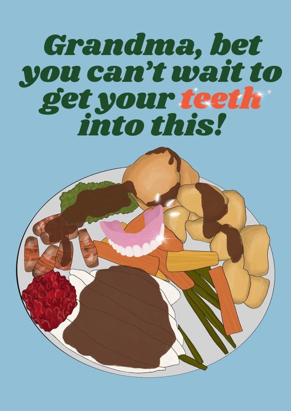 Funny Christmas Card - Grandma - Dentures created by Jonny  Vinyl