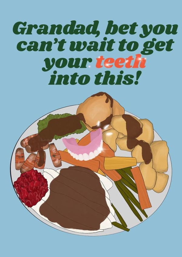 Funny Christmas Card - Grandad - Dentures created by Jonny  Vinyl