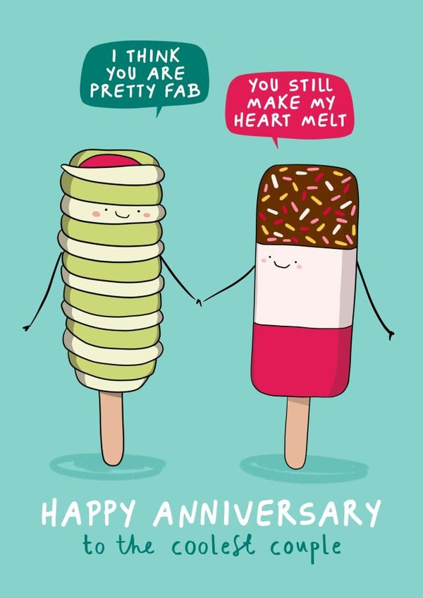 Cute Anniversary Card - Ice Lolly - Coolest Couple - Fab created by Running with Scissors