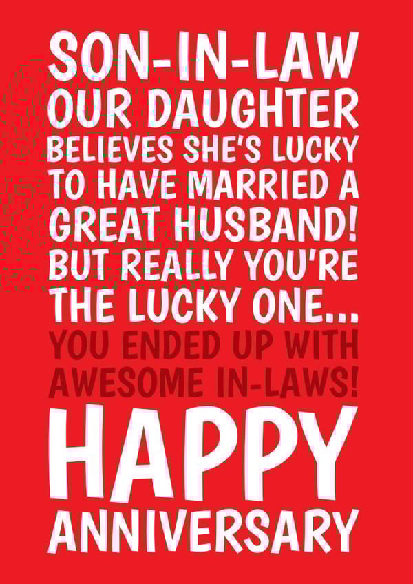 Funny Anniversary Card - For Daughter And Son-In-Law - From The Awesome In-Laws created by @Cupsie's Creations