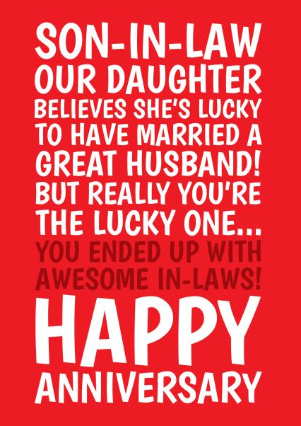 Funny Anniversary Card - For Daughter And Son-In-Law - From The 