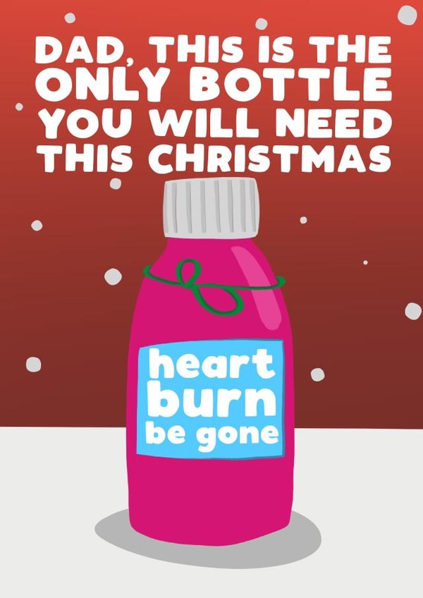 Funny Christmas Card - For Dad - Heart Burn - Gaviscon created by Pickled Prints